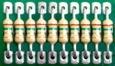 Axial resistors inserted by Contact Systems CS-400E Component Inserter
